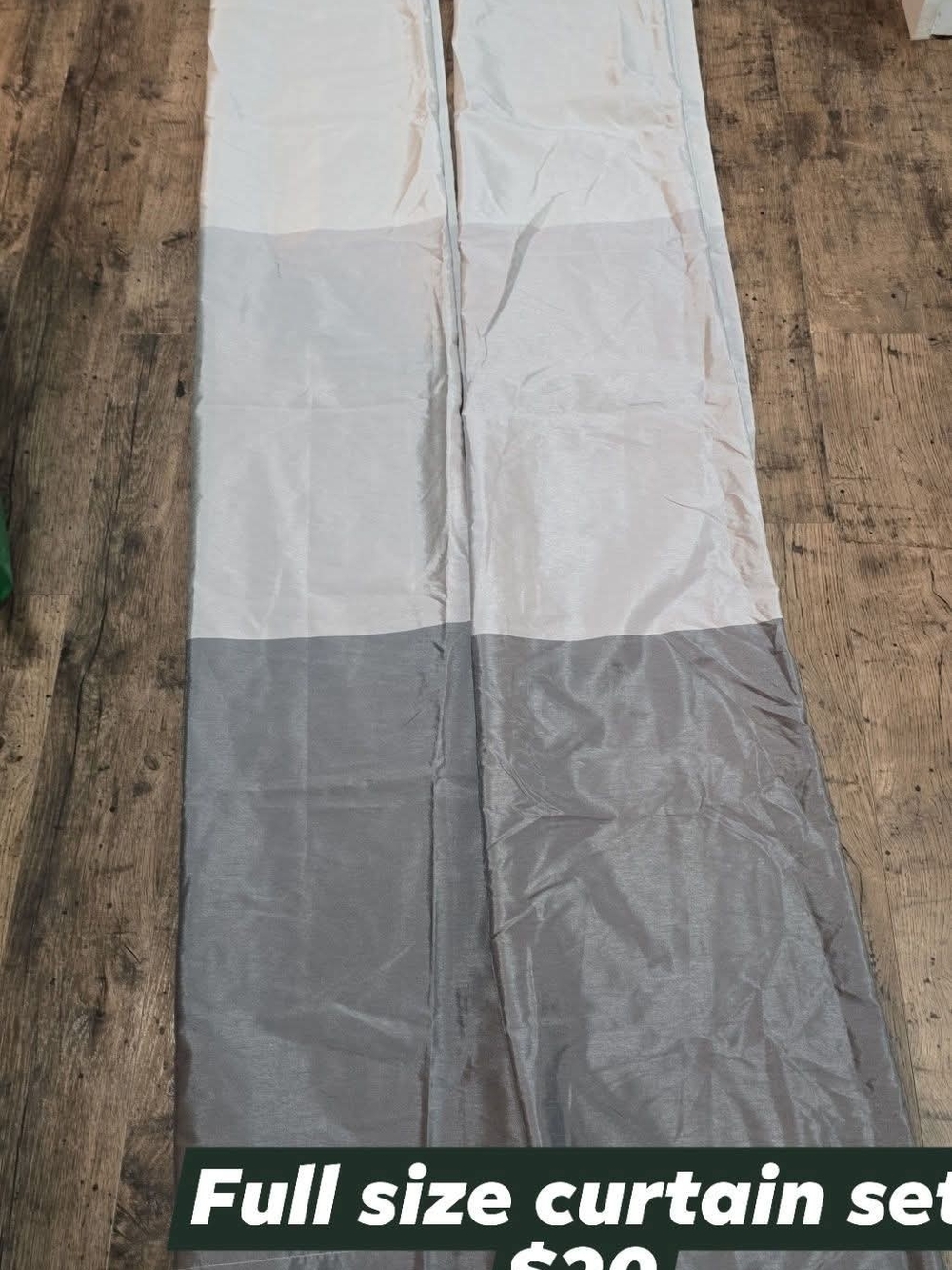 Neutral Two-Tone Gray and Silver Curtain Panel Set